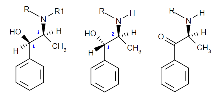 Ephedrine, pseudo-ephedrine and related species