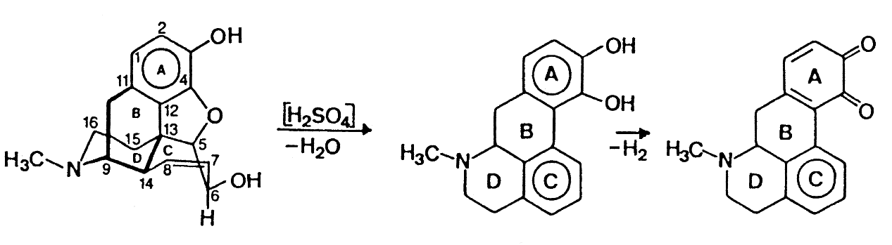 morphine reaction with Mecke's reagent