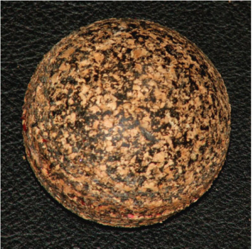 The cork and rubber core of a Kookaburra ball
