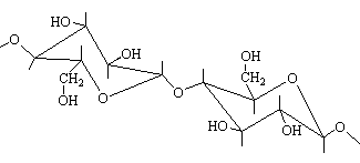 glucose links in cellulose