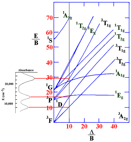 Ni(II) spectrum and TS diagram